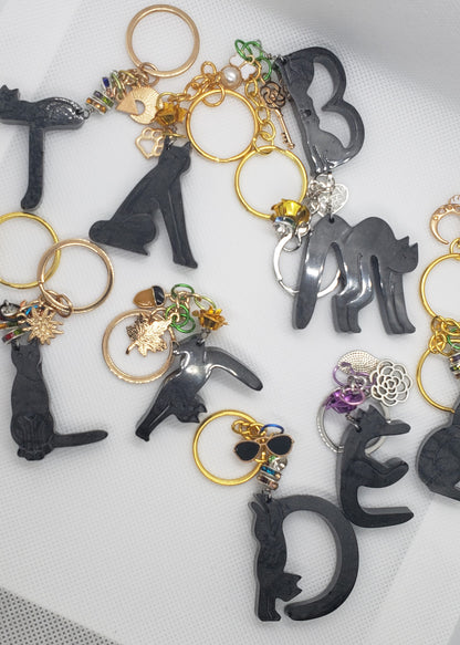 Personalized Cat Letter Keychain