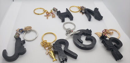 Personalized Cat Letter Keychain