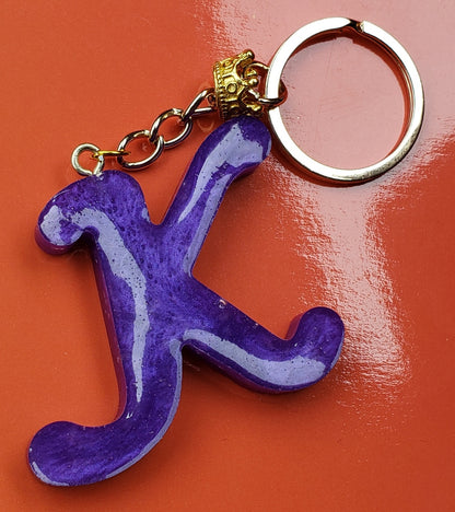 Personalized Script Letter Keychain